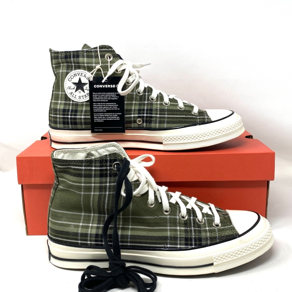 Converse Chuck 70 Shoes High Top Men’s Canvas Khaki Black Sneakers Size A03915C - Picture 8 of 10